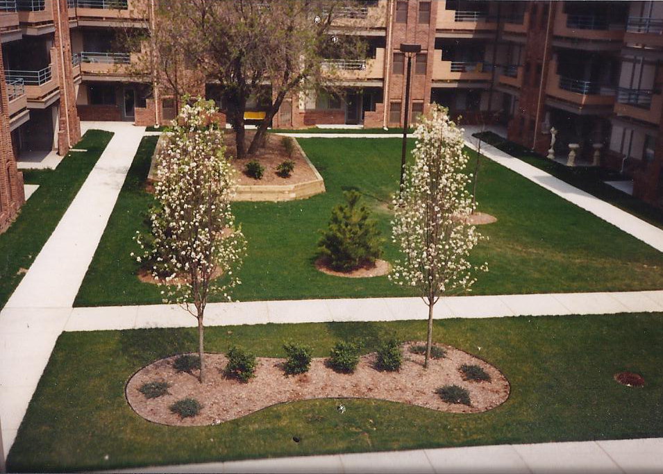 courtyard of apartment building