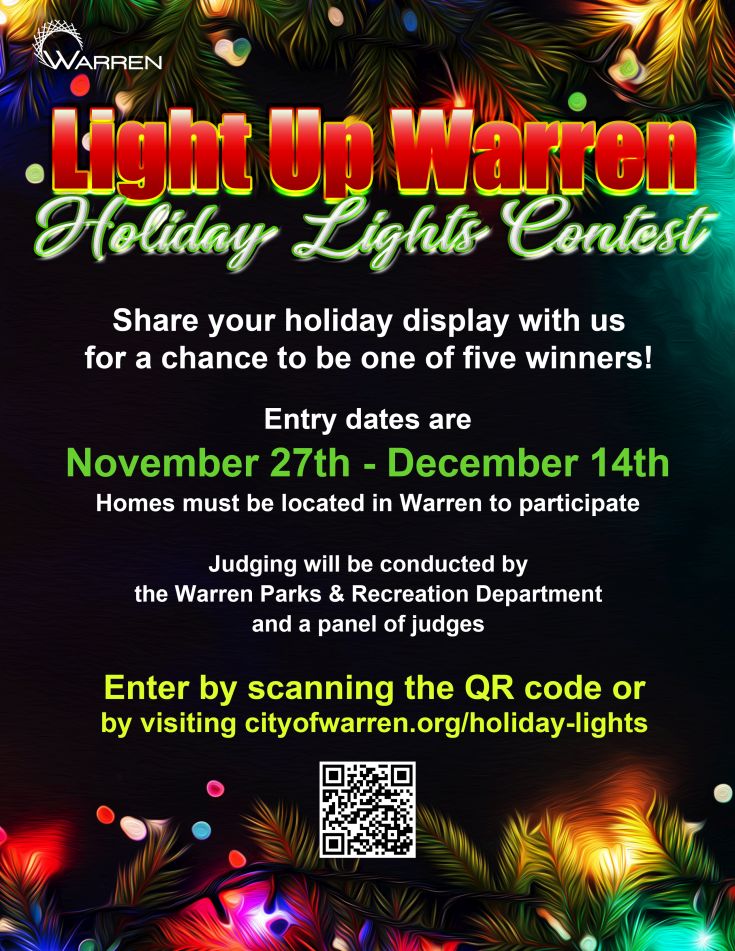 2023 Light Up Warren Holiday Lights Contest City of Warren