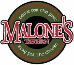 Malone's Tavern Logo Come for the pint stay for the cheers