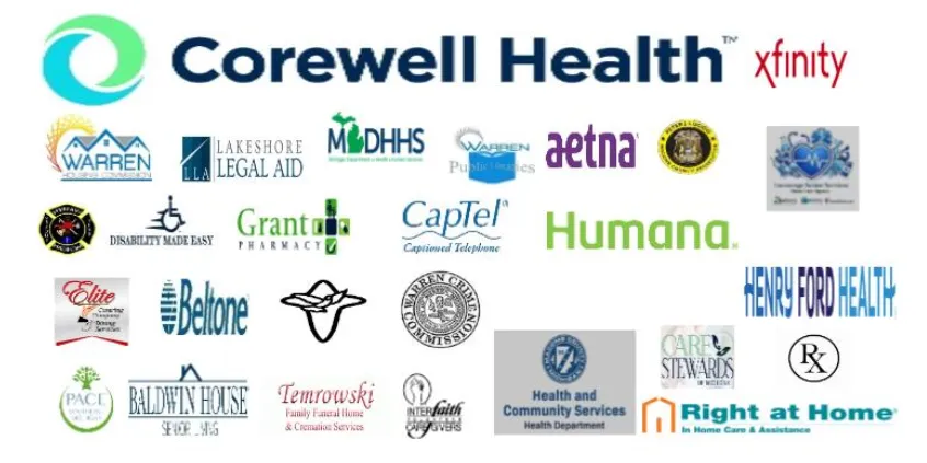 a grid of sponsers logos 